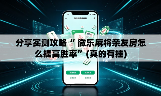 分享实测攻略“ 微乐麻将亲友房怎么提高胜率	”(真的有挂)