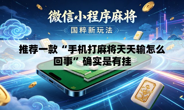 推荐一款“手机打麻将天天输怎么回事	”确实是有挂