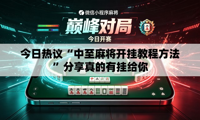 今日热议“中至麻将开挂教程方法	”分享真的有挂给你