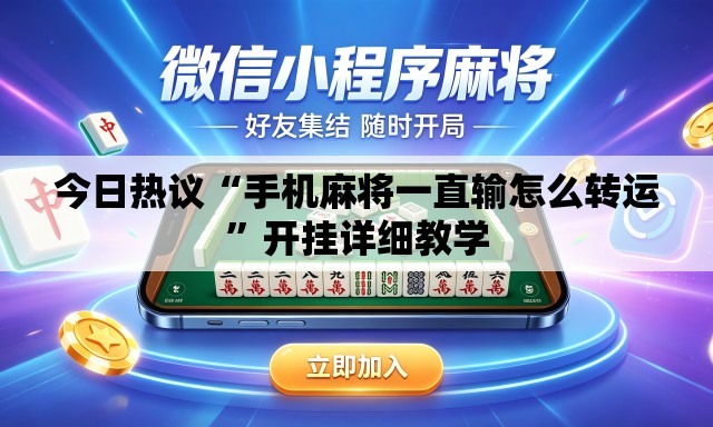 今日热议“手机麻将一直输怎么转运”开挂详细教学