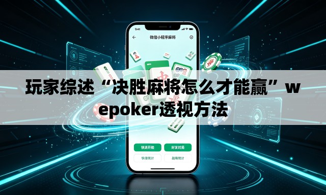 玩家综述“决胜麻将怎么才能赢”wepoker透视方法