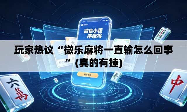 玩家热议“微乐麻将一直输怎么回事”(真的有挂)