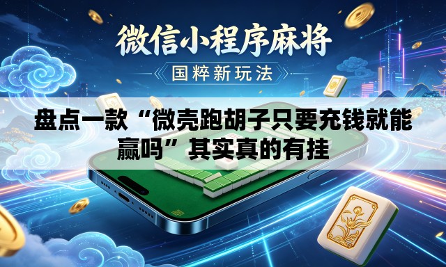 盘点一款“微壳跑胡子只要充钱就能赢吗”其实真的有挂