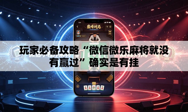 玩家必备攻略“微信微乐麻将就没有赢过	”确实是有挂