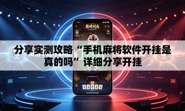 分享实测攻略“手机麻将软件开挂是真的吗”详细分享开挂