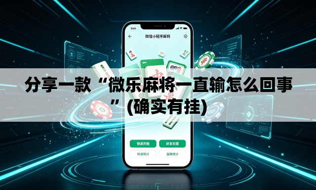 分享一款“微乐麻将一直输怎么回事”(确实有挂)