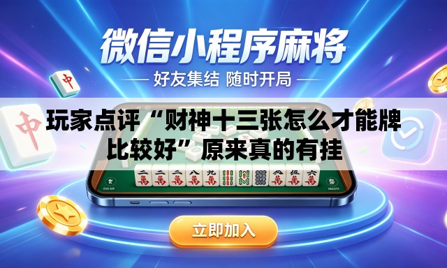 玩家点评“财神十三张怎么才能牌比较好”原来真的有挂
