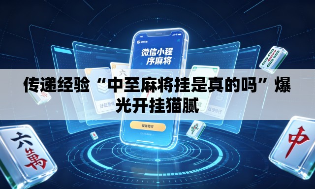 传递经验“中至麻将挂是真的吗”爆光开挂猫腻