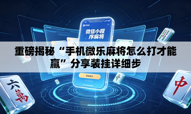 重磅揭秘“手机微乐麻将怎么打才能赢”分享装挂详细步