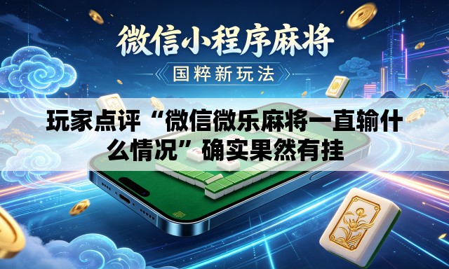 玩家点评“微信微乐麻将一直输什么情况”确实果然有挂