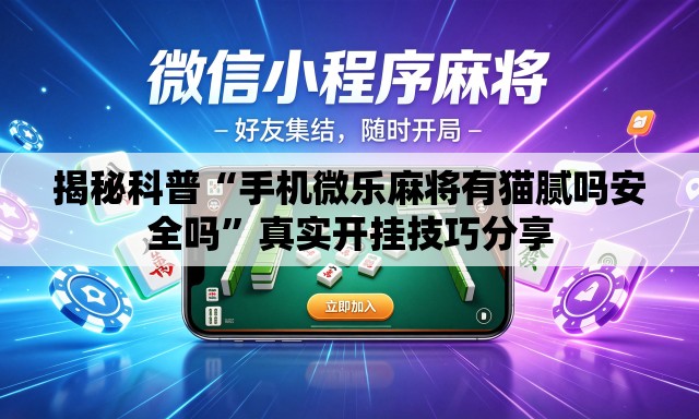 揭秘科普“手机微乐麻将有猫腻吗安全吗”真实开挂技巧分享
