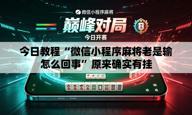 今日教程“微信小程序麻将老是输怎么回事”原来确实有挂