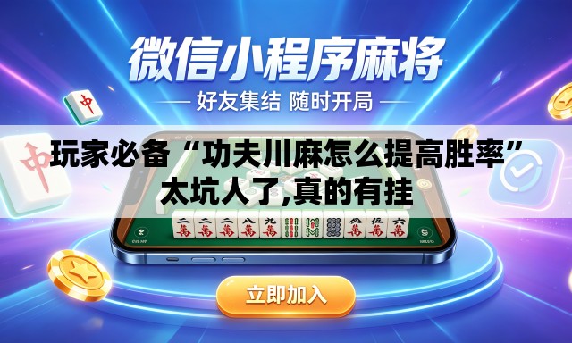 玩家必备“功夫川麻怎么提高胜率”太坑人了,真的有挂