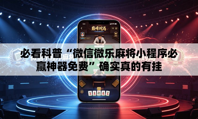 必看科普“微信微乐麻将小程序必赢神器免费”确实真的有挂