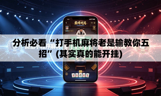 分析必看“打手机麻将老是输教你五招”(其实真的能开挂)