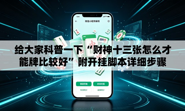 给大家科普一下“财神十三张怎么才能牌比较好”附开挂脚本详细步骤