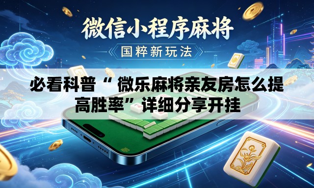 必看科普“ 微乐麻将亲友房怎么提高胜率”详细分享开挂