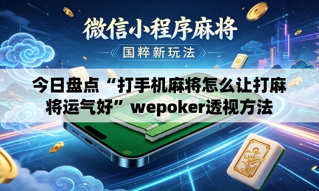 今日盘点“打手机麻将怎么让打麻将运气好”wepoker透视方法
