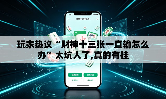 玩家热议“财神十三张一直输怎么办”太坑人了,真的有挂