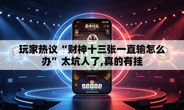 玩家热议“财神十三张一直输怎么办”太坑人了,真的有挂
